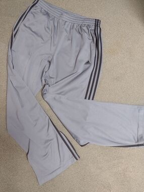 Men's Adidas Warmup Track Pants Lg Gray